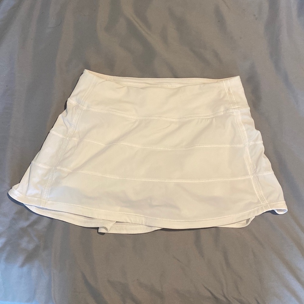 LULULEMON Pace Rival Mid-Rise White Tennis Skirt